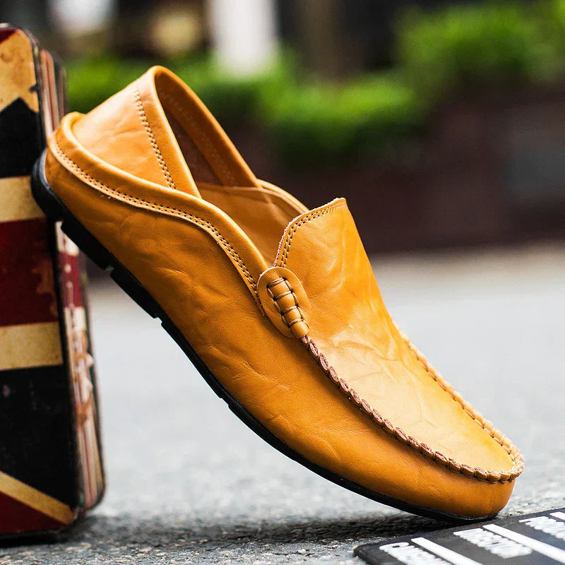 Cliford | Men's Plain Toe Leather Slip-On Loafers