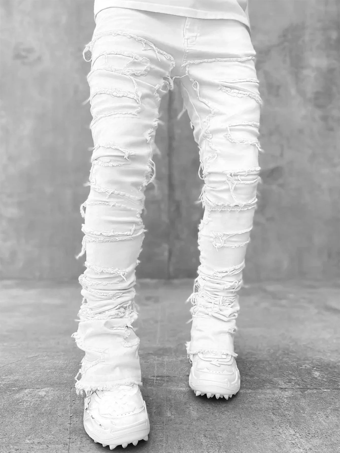 Key |  Men's Slim Fit Distressed Ripped Jeans