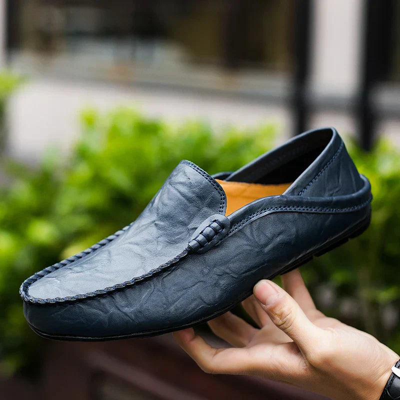 Cliford | Men's Plain Toe Leather Slip-On Loafers