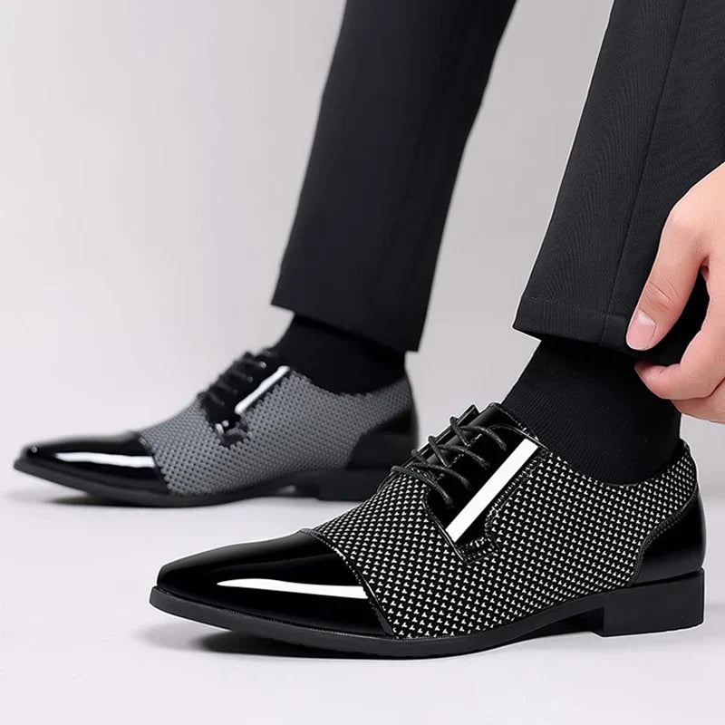 Cairo | Men's Black Patent Leather Derby Shoes