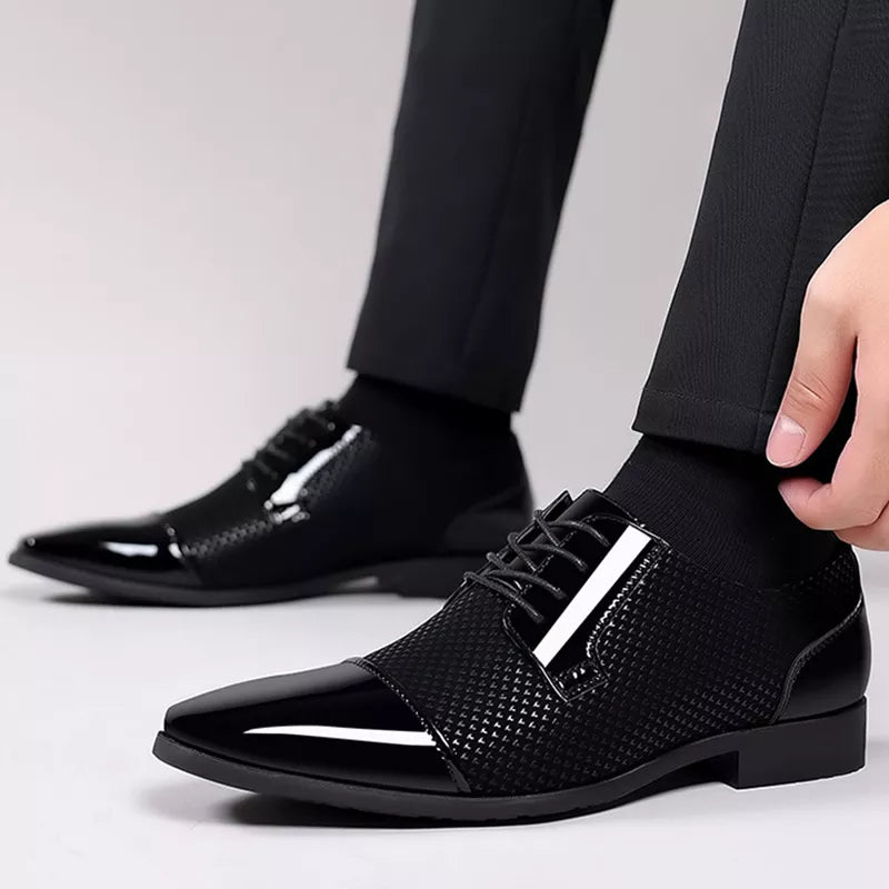 Cairo | Men's Black Patent Leather Derby Shoes