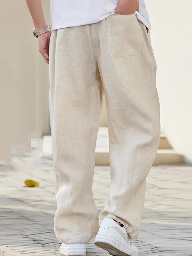 Reuben | Men's Casual Loose Fit Drawstring Linen Pants