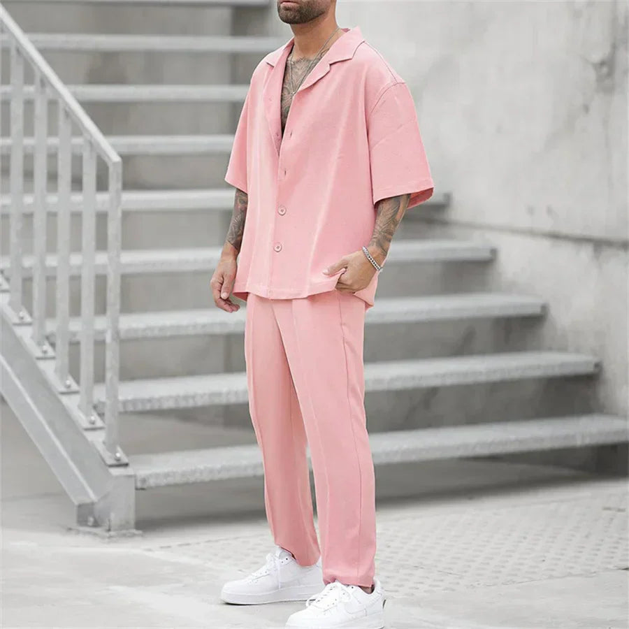 Jaden | Men's Casual Short Sleeve Shirt & Pants Set