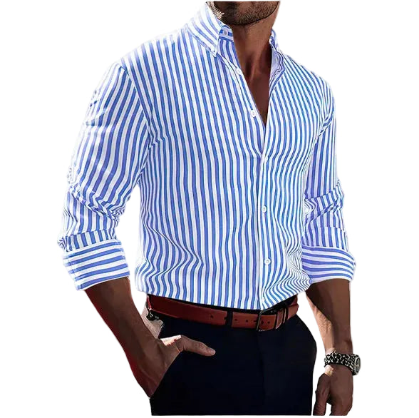 Mateó | Men's Cotton Striped Button Down Shirt