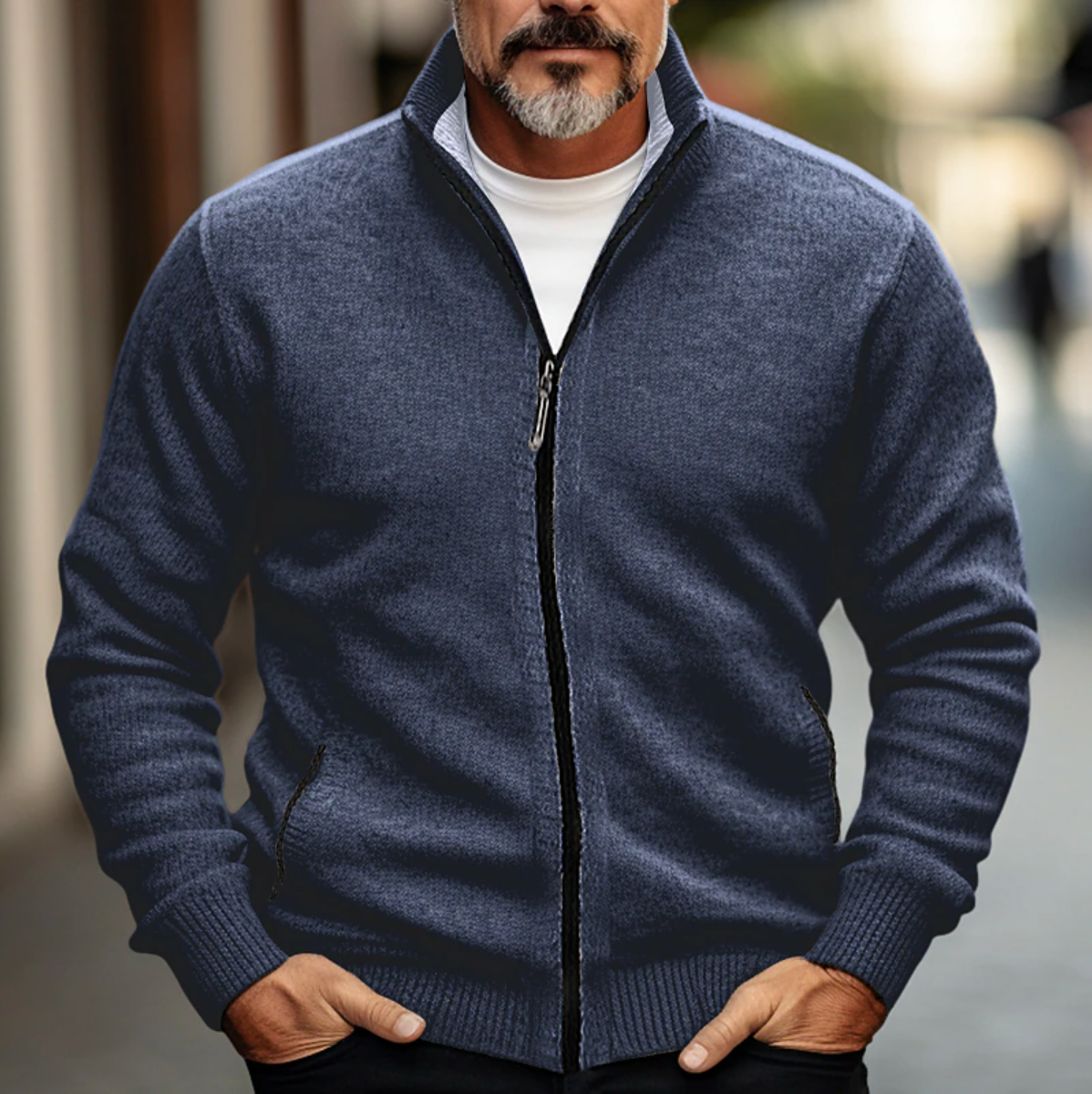 Sky | Men's Full-Zip High Collar Slim Fit Cardigan