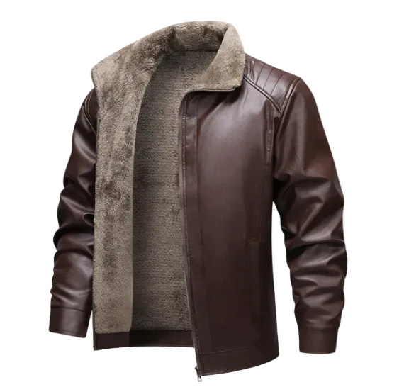 Rafael | Men's Fleece Lined Leather Winter Jacket