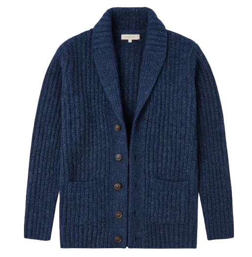 Xavier | Men's Chunky Knit Shawl Collar Cardigan