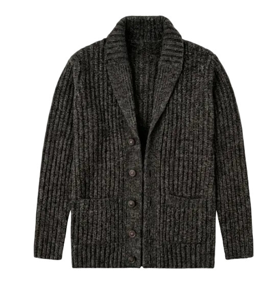 Xavier | Men's Chunky Knit Shawl Collar Cardigan