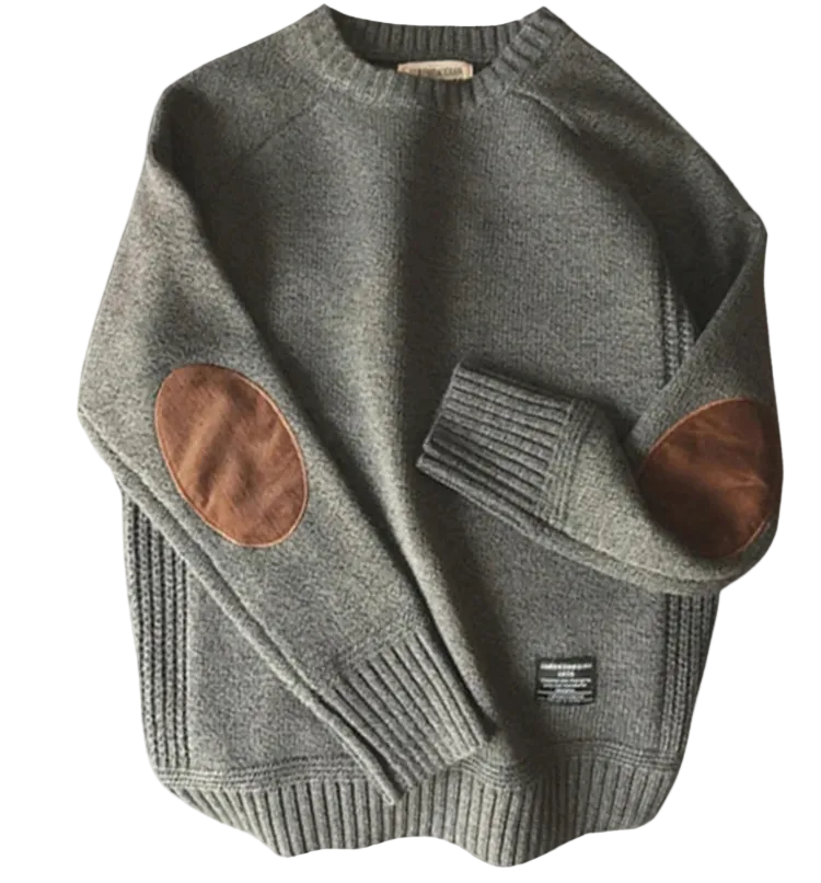 Ryder | Men's Oversized Knit Sweater with Elbow Patches