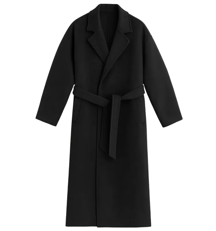 Declan | Men's Long Belted Wool Wrap Coat
