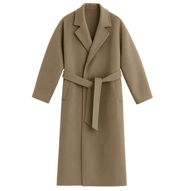 Declan | Men's Long Belted Wool Wrap Coat