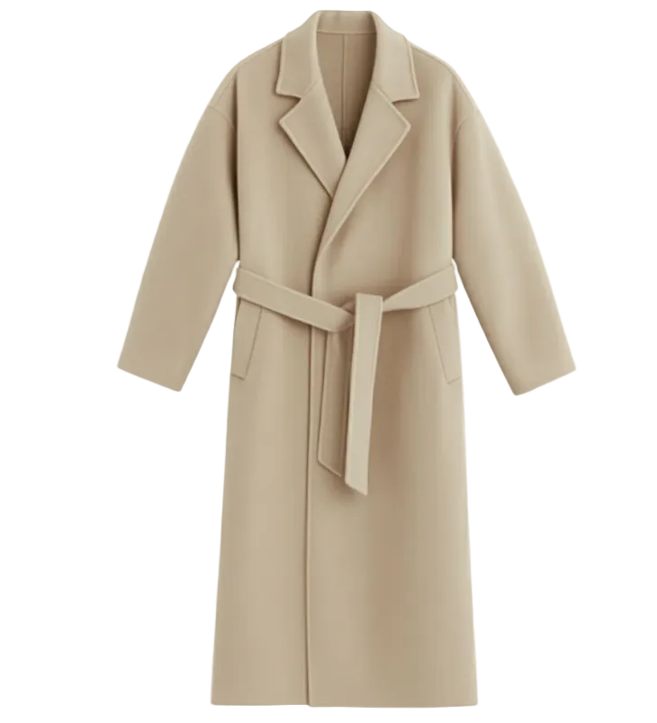 Declan | Men's Long Belted Wool Wrap Coat