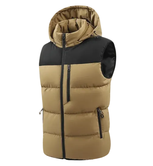 Everett | Men's Hooded Puffer Vest with Zip Pockets