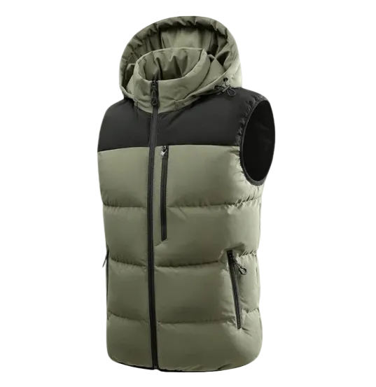 Everett | Men's Hooded Puffer Vest with Zip Pockets