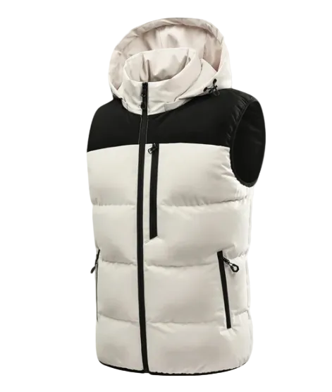 Everett | Men's Hooded Puffer Vest with Zip Pockets