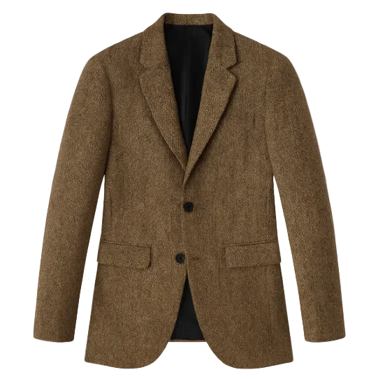 Nolan | Men's Herringbone Tweed Blazer with Hood