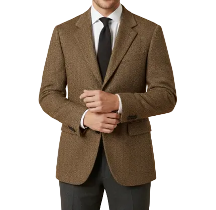 Nolan | Men's Herringbone Tweed Blazer with Hood