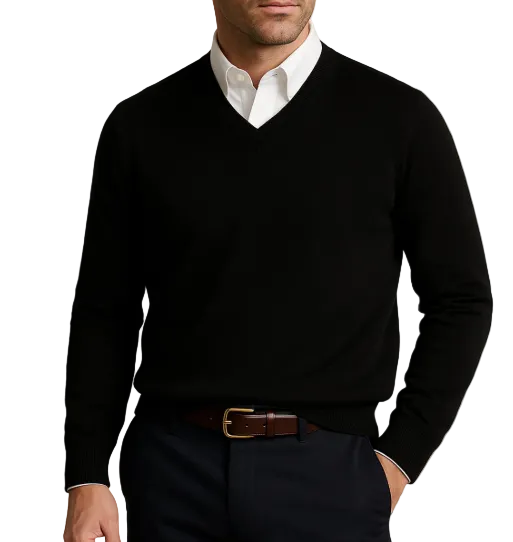 Roman | Men's Merino Wool V-Neck Pullover Sweater
