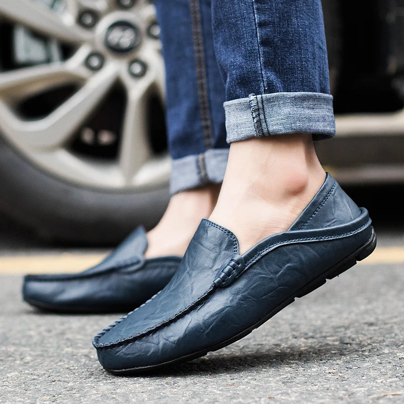 Cliford | Men's Plain Toe Leather Slip-On Loafers
