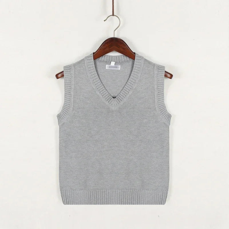 Hugh | Men's Cable Knit V-Neck Sweater Vest with Striped Accents
