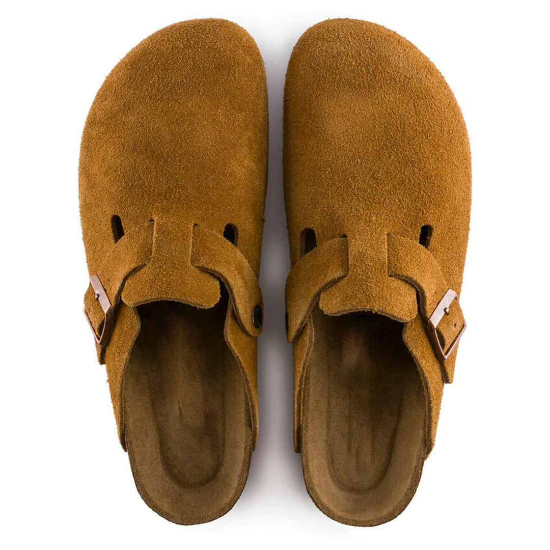 Bowie | Men's Suede Leather Clog with Cork Footbed