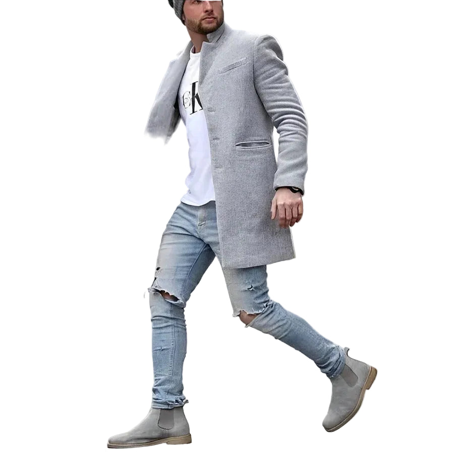 Joshua |  Men's Knee-Length Wool Overcoat