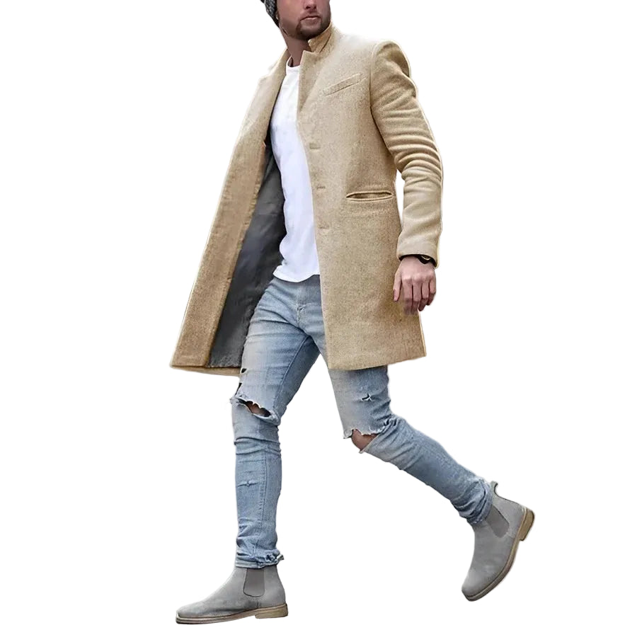 Joshua |  Men's Knee-Length Wool Overcoat