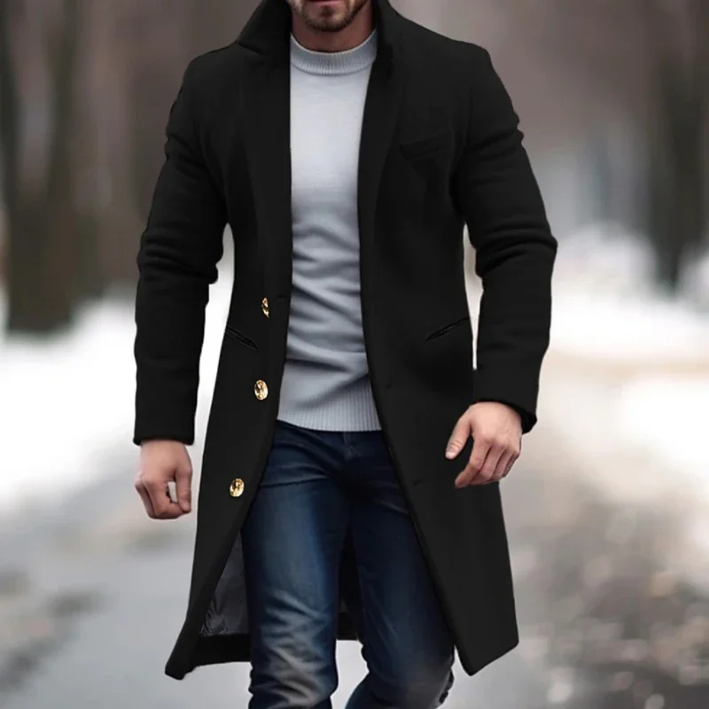 Karl | Men's Classic Single-Breasted Overcoat