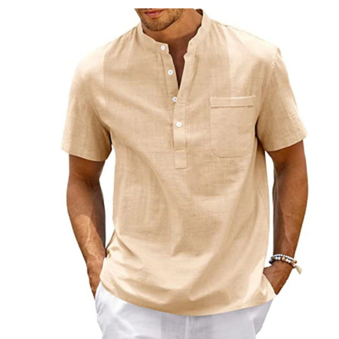 Godwin | Men's Quarter Placket Short Sleeve Shirt