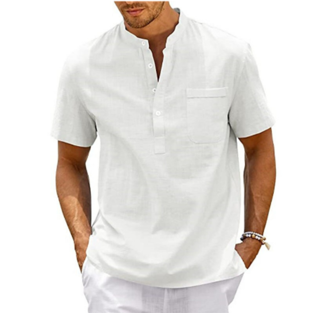 Godwin | Men's Quarter Placket Short Sleeve Shirt
