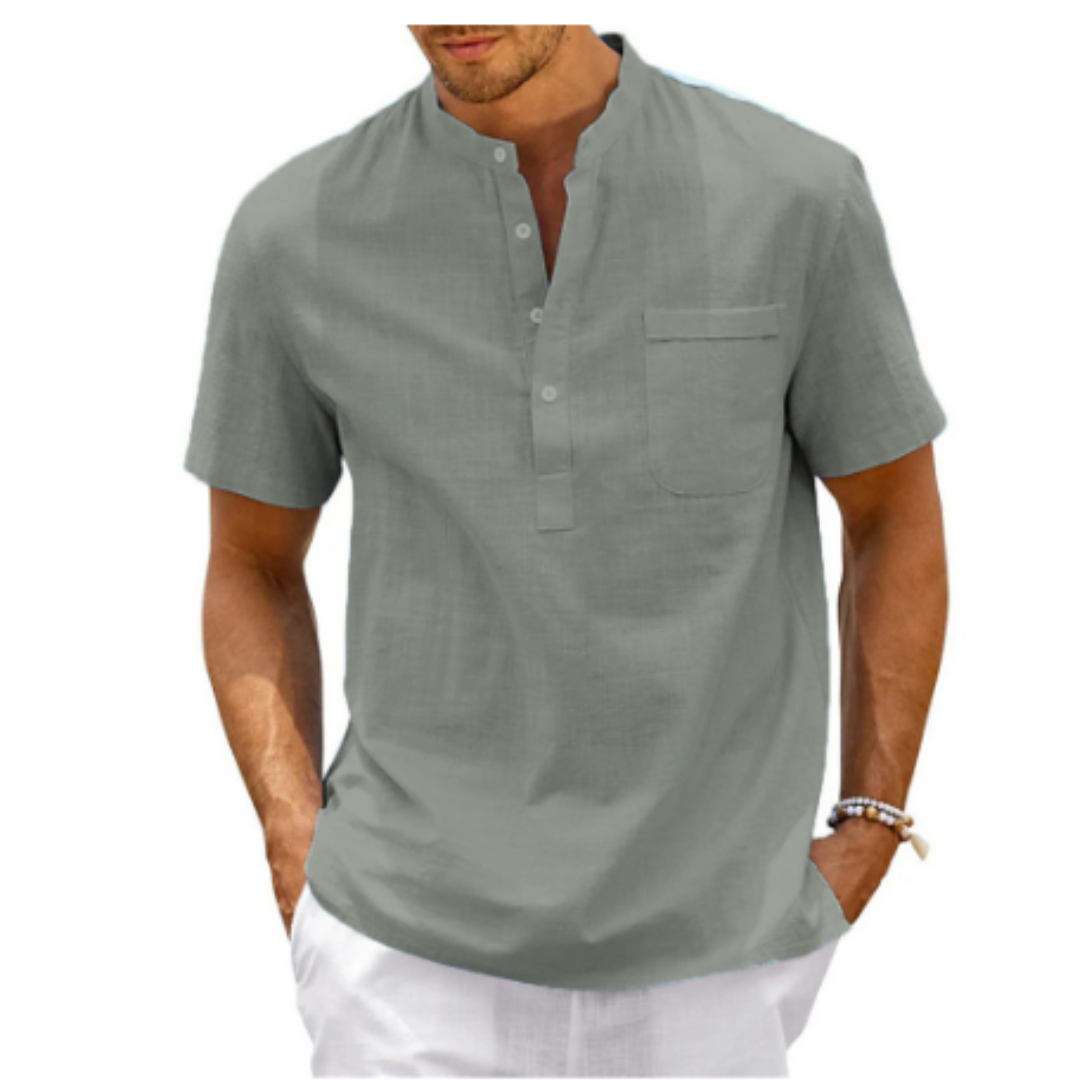 Godwin | Men's Quarter Placket Short Sleeve Shirt