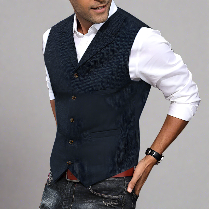 Ollie | Men's Longline V-Neck Suit Vest