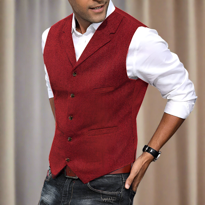 Ollie | Men's Longline V-Neck Suit Vest