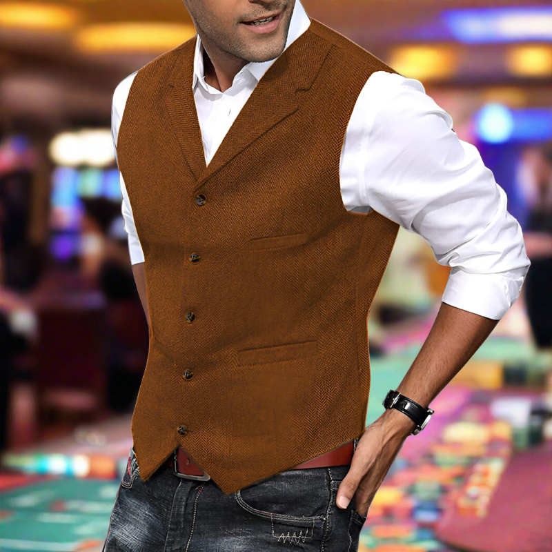 Ollie | Men's Longline V-Neck Suit Vest
