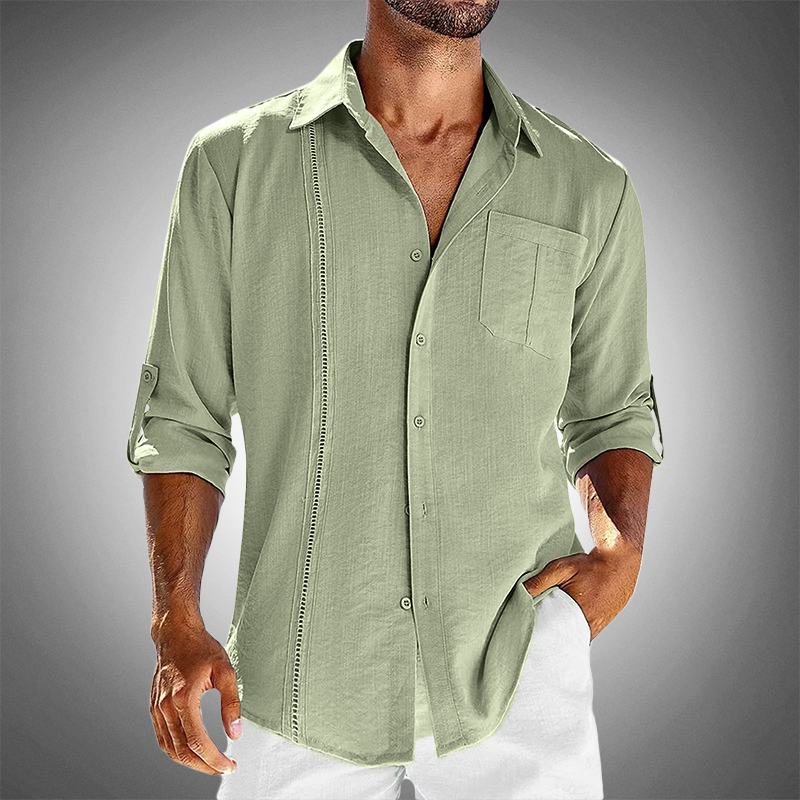 Mart | Men's Vintage Short Sleeve Linen Summer Shirt