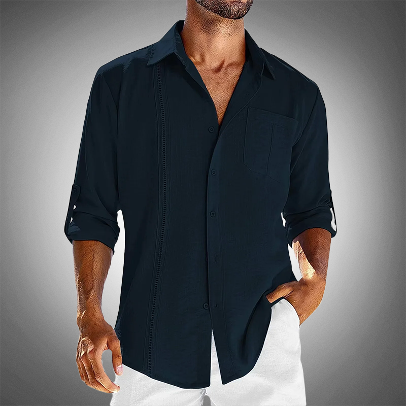 Mart | Men's Vintage Short Sleeve Linen Summer Shirt