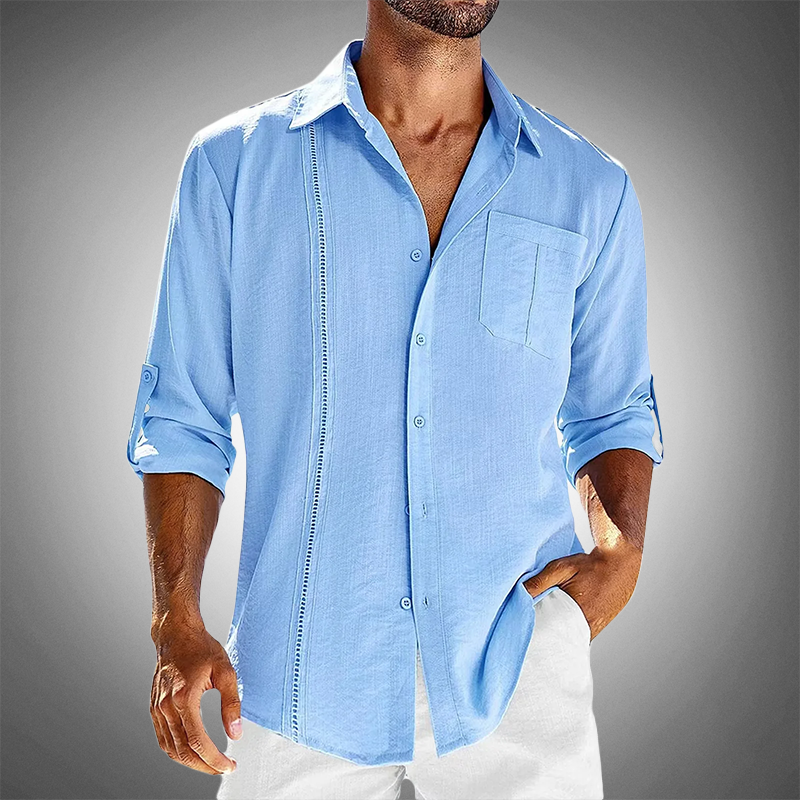 Mart | Men's Vintage Short Sleeve Linen Summer Shirt