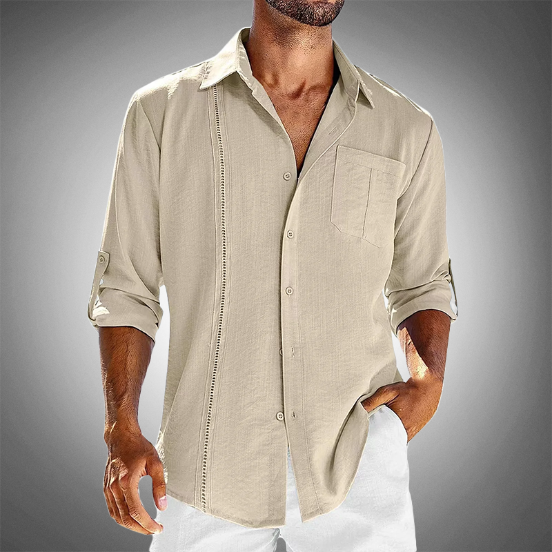 Mart | Men's Vintage Short Sleeve Linen Summer Shirt