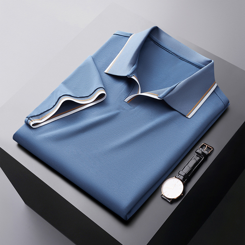 Joel | Men's Mulberry Silk Classic Collar Polo Shirt