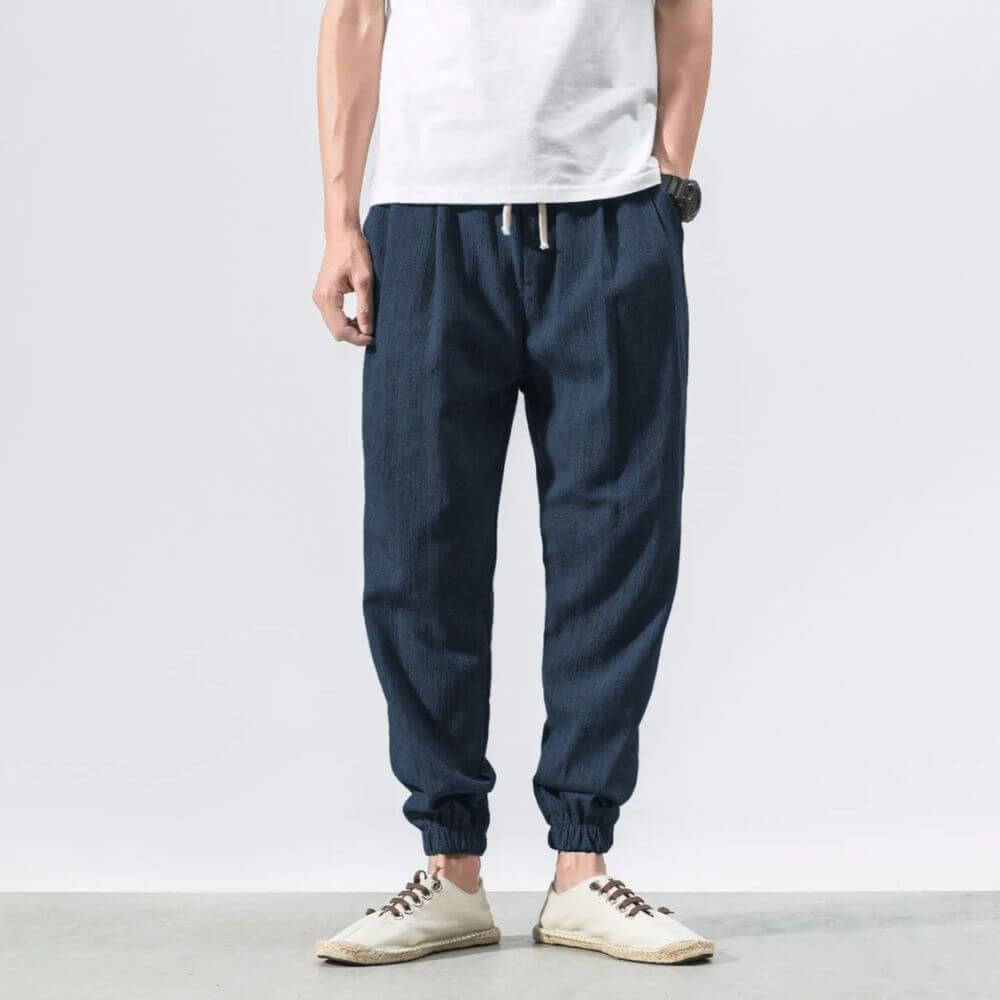Dennis | Men's Cotton-Linen Drawstring Jogger Pants