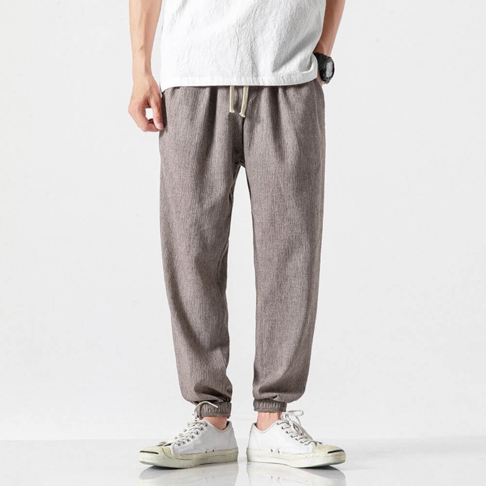 Dennis | Men's Cotton-Linen Drawstring Jogger Pants