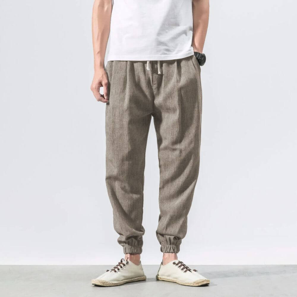 Dennis | Men's Cotton-Linen Drawstring Jogger Pants