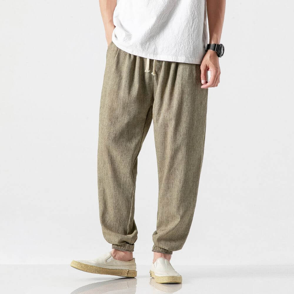 Dennis | Men's Cotton-Linen Drawstring Jogger Pants