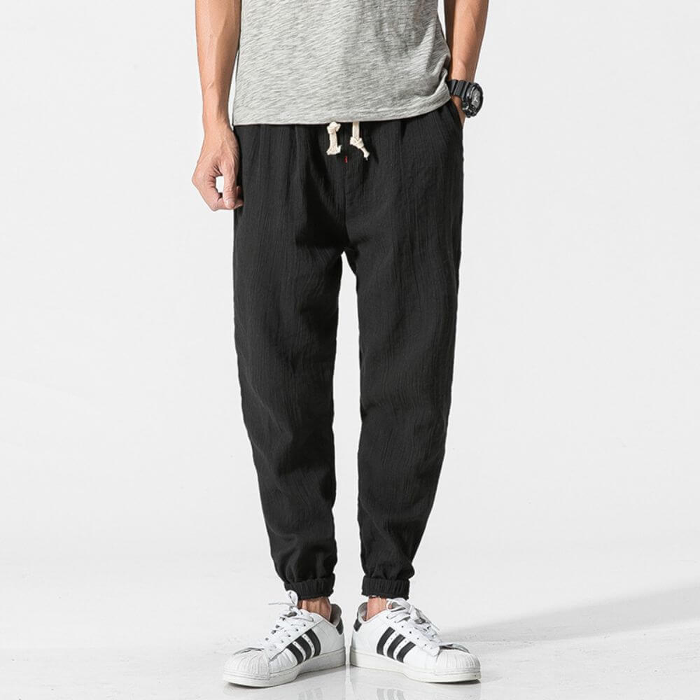 Dennis | Men's Cotton-Linen Drawstring Jogger Pants