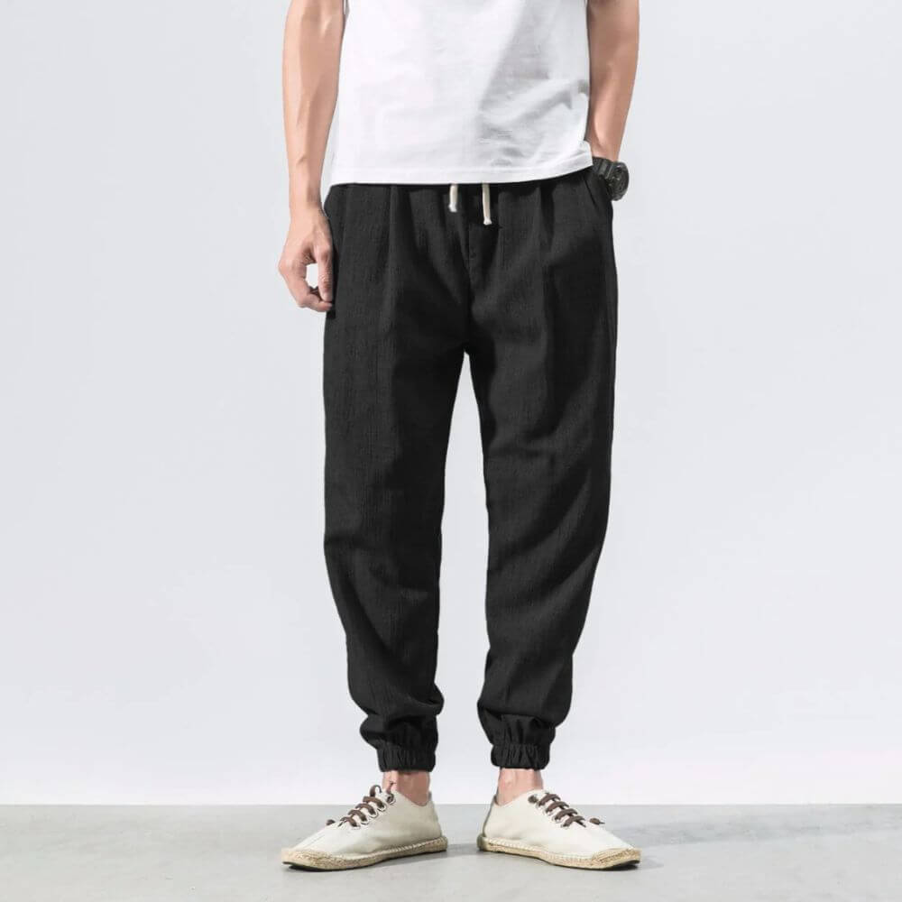 Dennis | Men's Cotton-Linen Drawstring Jogger Pants