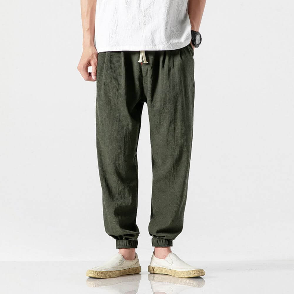 Dennis | Men's Cotton-Linen Drawstring Jogger Pants