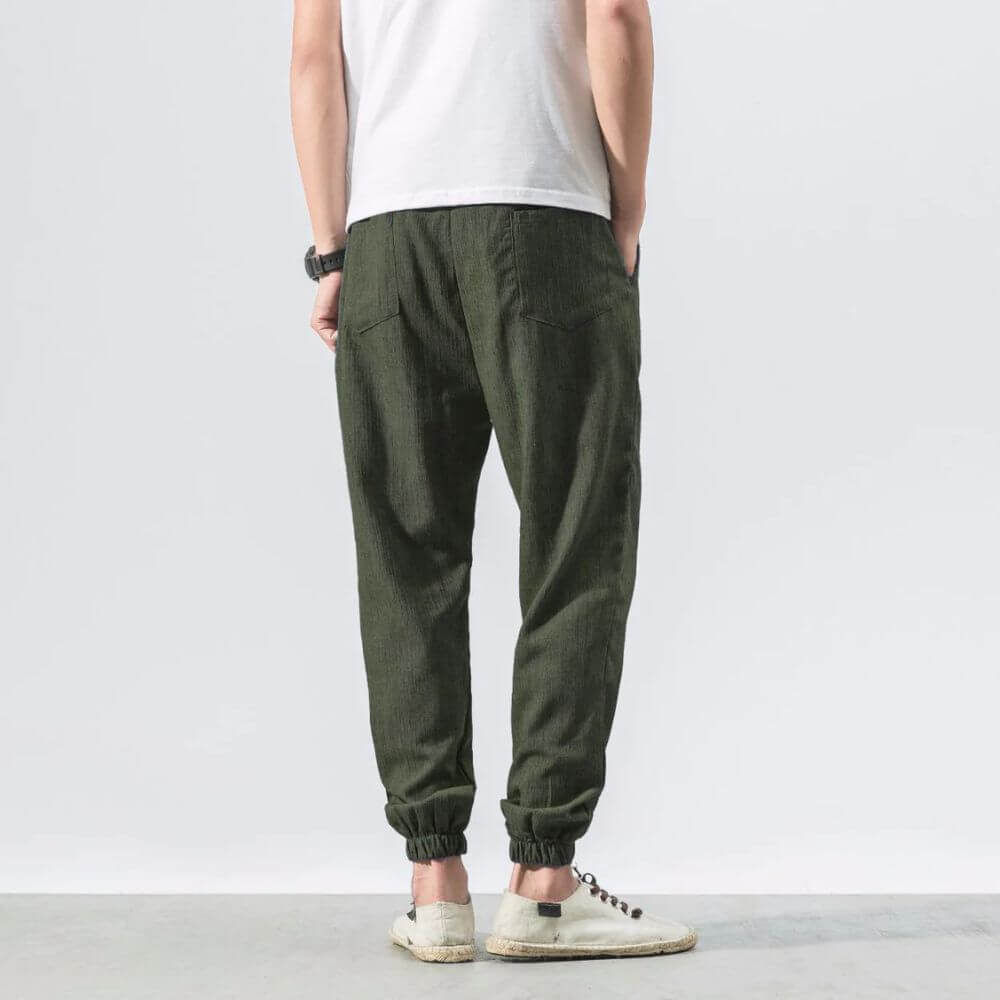 Dennis | Men's Cotton-Linen Drawstring Jogger Pants