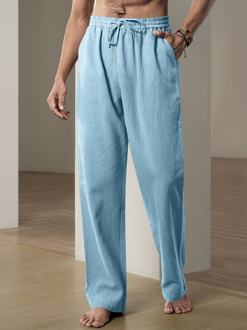 Rabbin | Men's Relaxed Fit Linen Pull-On Trousers