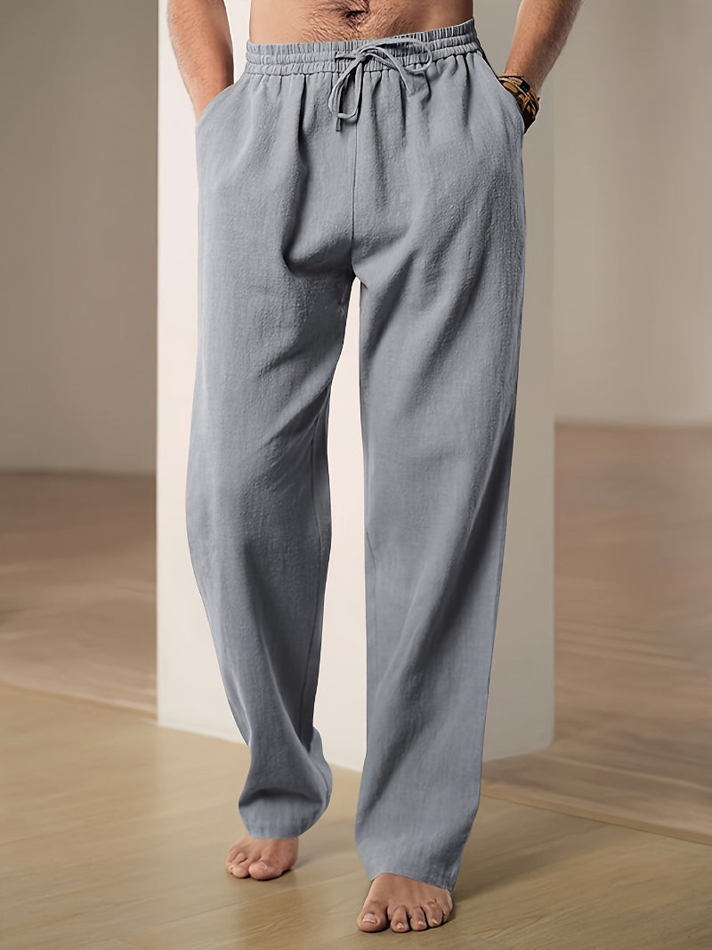 Rabbin | Men's Relaxed Fit Linen Pull-On Trousers