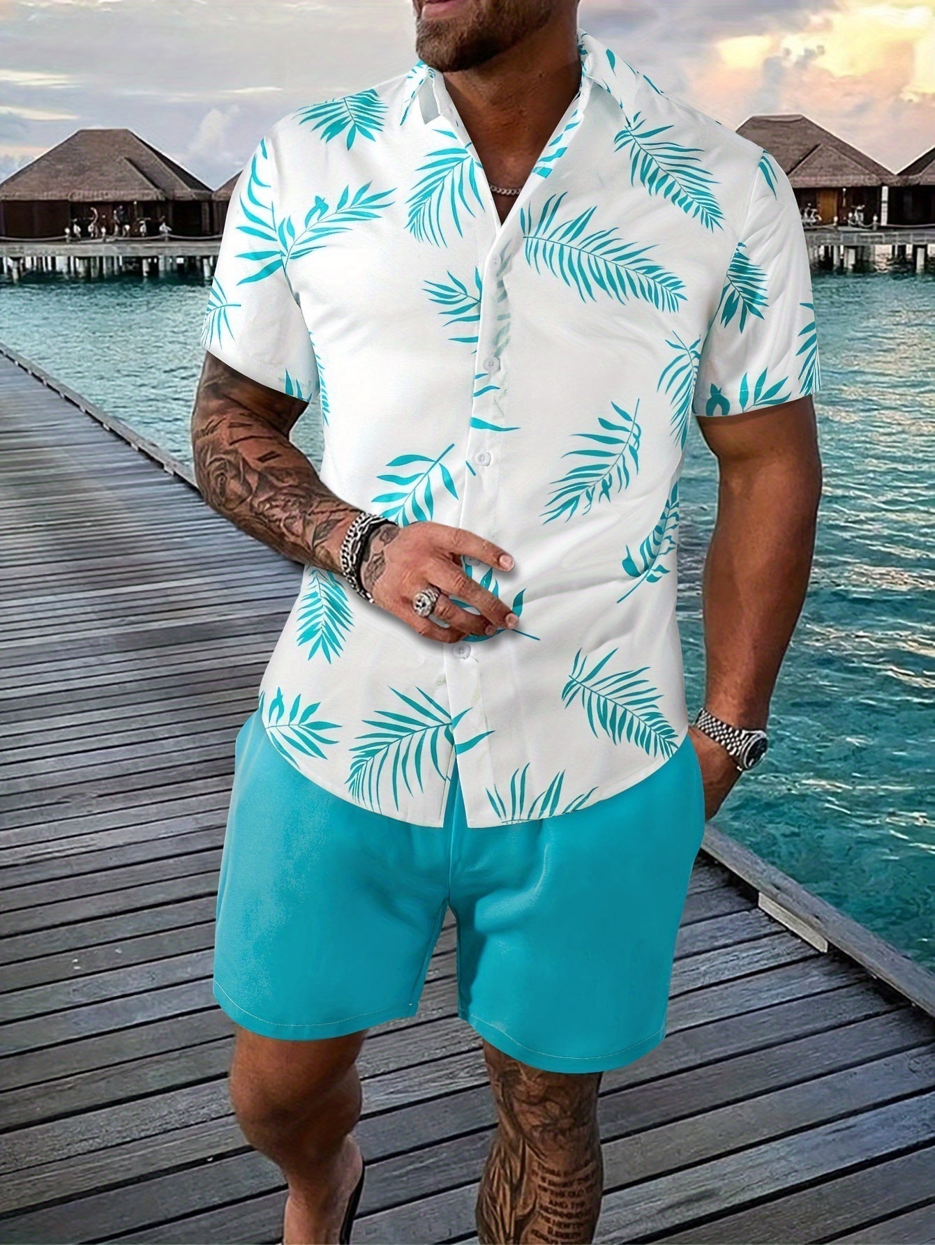 Fredrick | Men's Short Sleeve Shirt & Shorts Summer Set